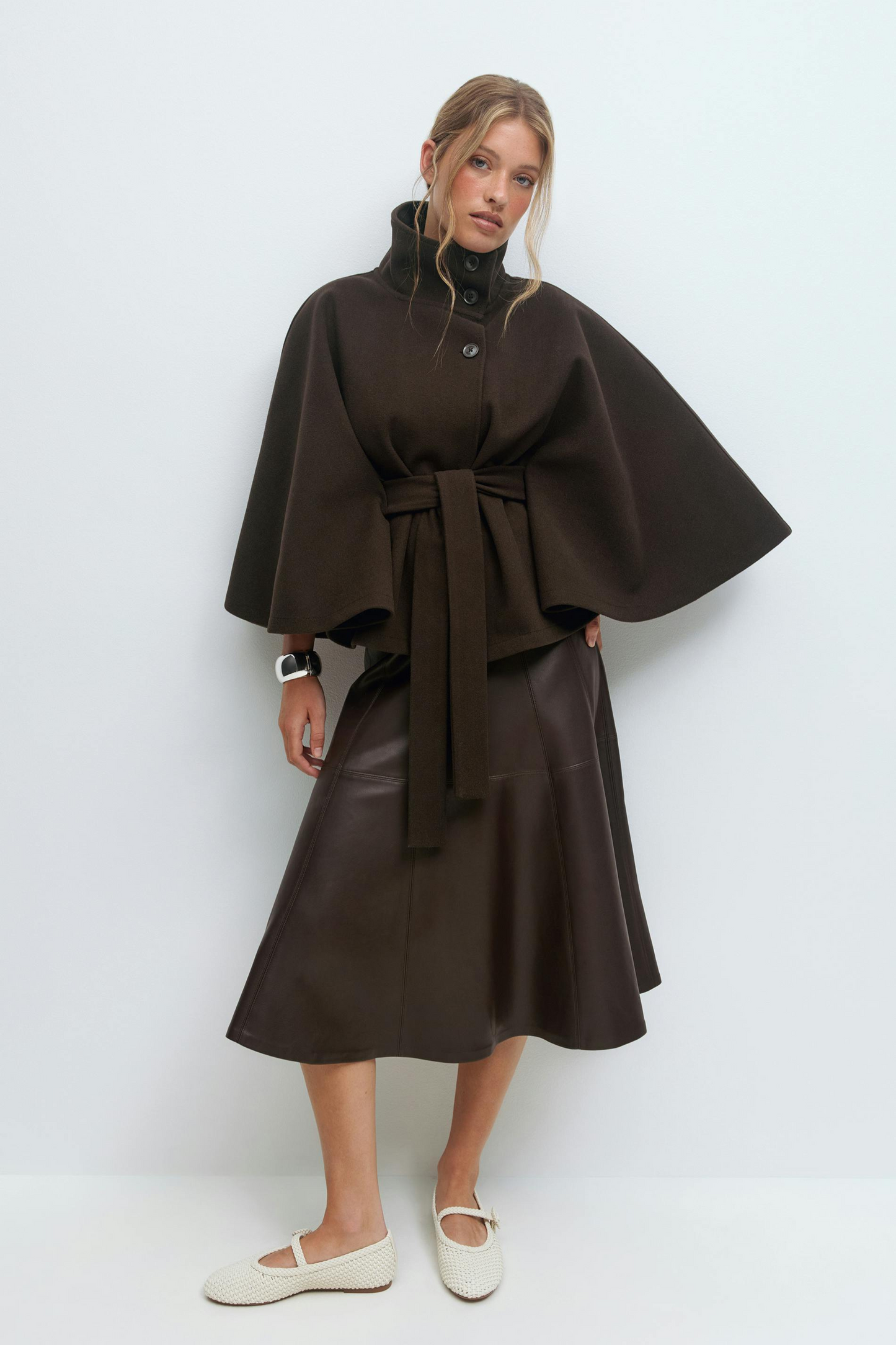 Emily | Belted Cape Jacket