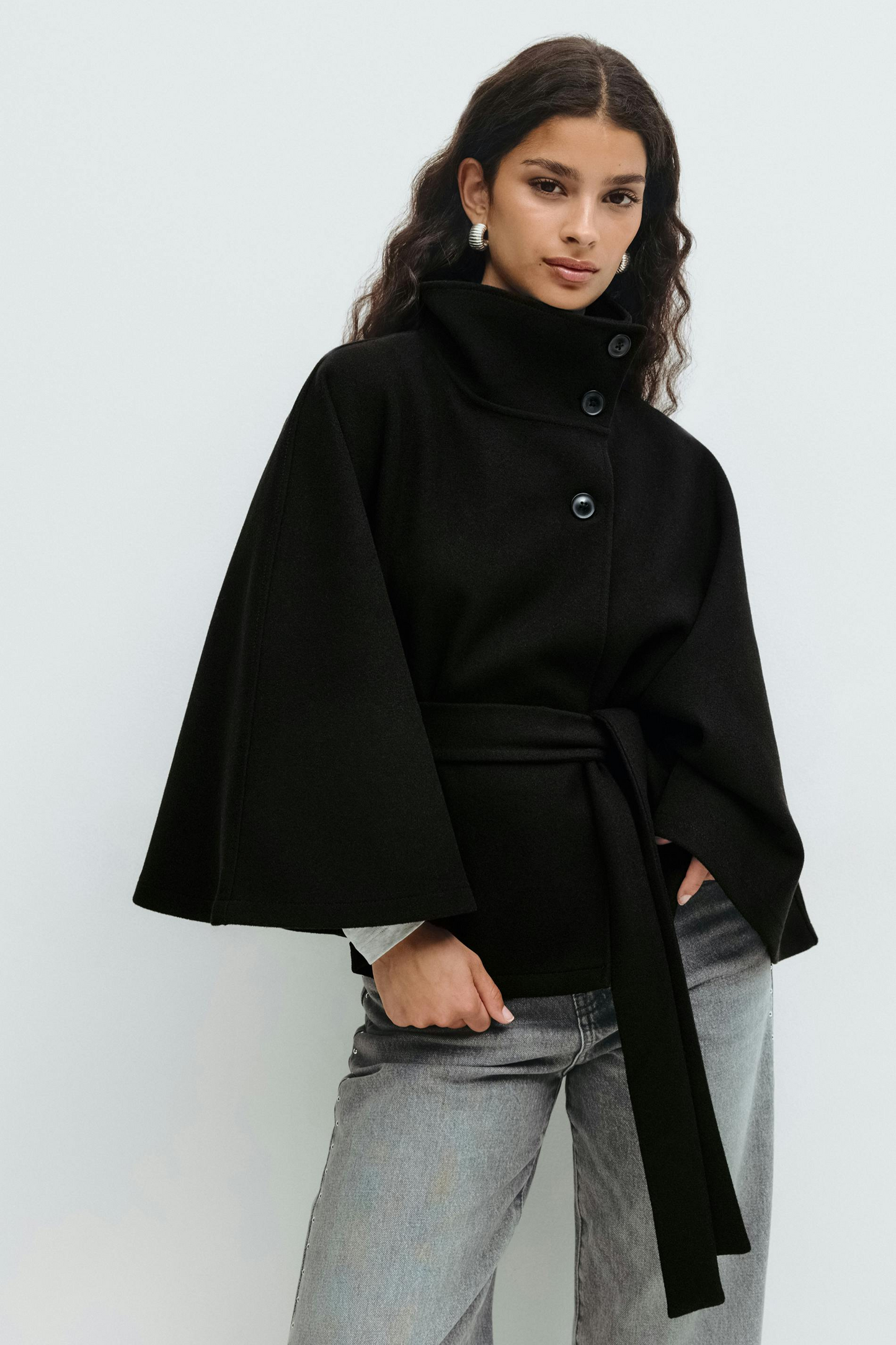 Emily | Belted Cape Jacket