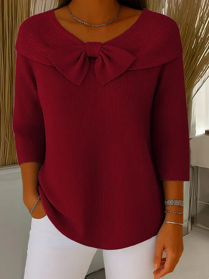 Lirya | Elegant Knitted Top with Bow