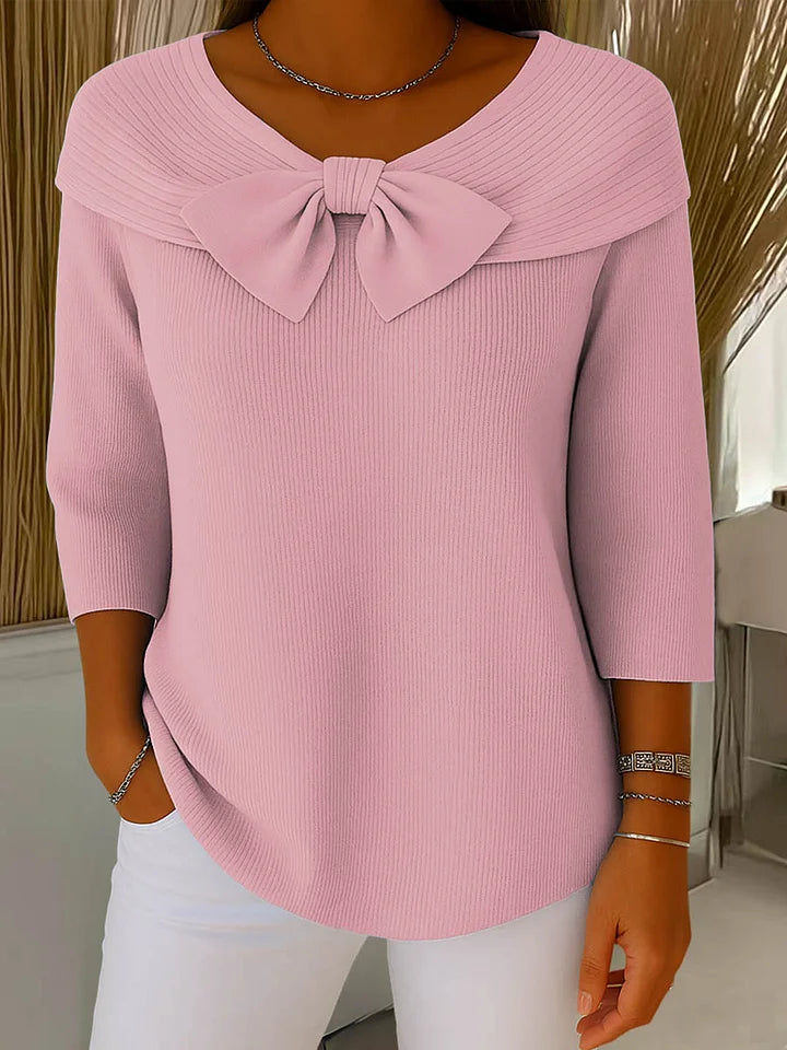 Lirya | Elegant Knitted Top with Bow