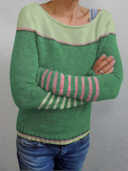 Katharina - Long Sleeve Striped Sweater