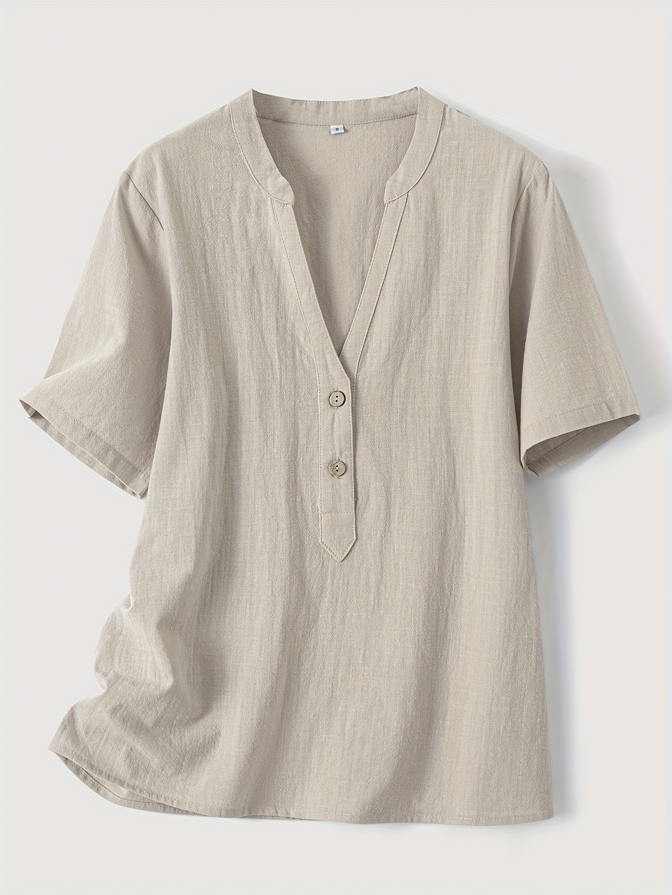 Sharron - Elegant V-Neck Blouse With Button Up
