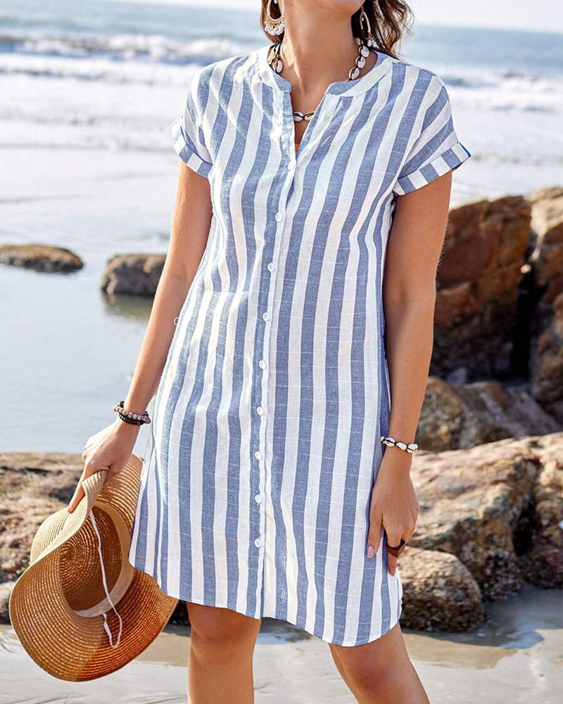 Eline | Elegant Striped Shirt Dress