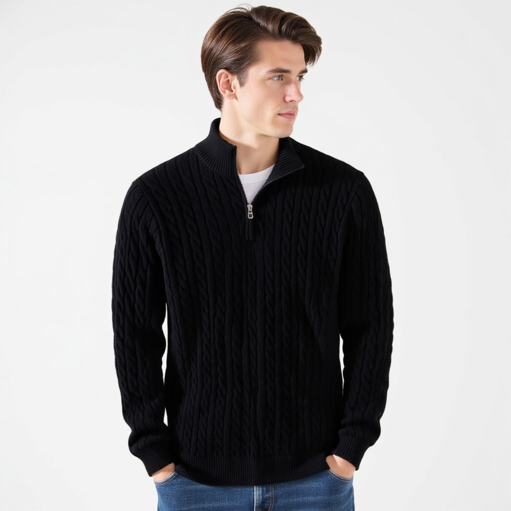 Lorenzo | Zipped Cable Sweater