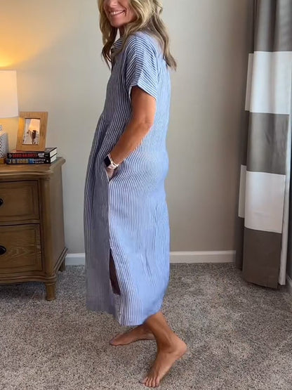 Ellen | Elegant Striped Midi Dress