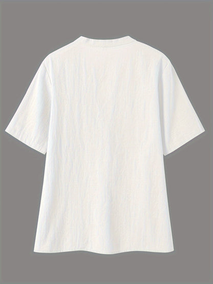 Sharron - Elegant V-Neck Blouse With Button Up