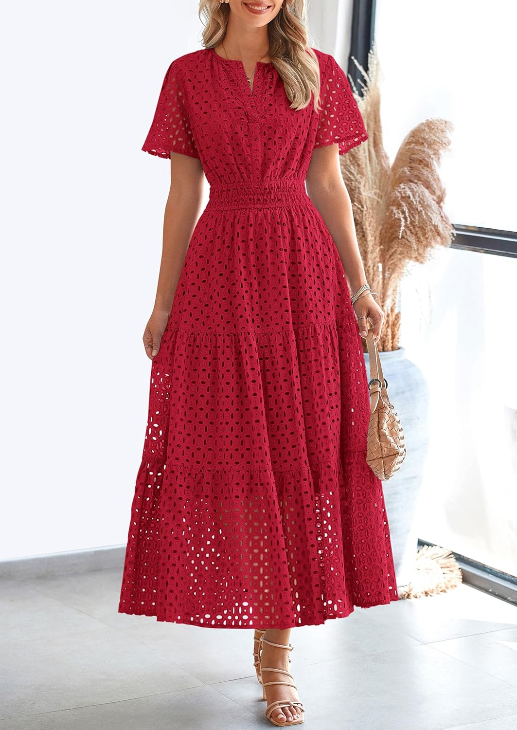 Lina | Eyelet Elegance Summer Dress