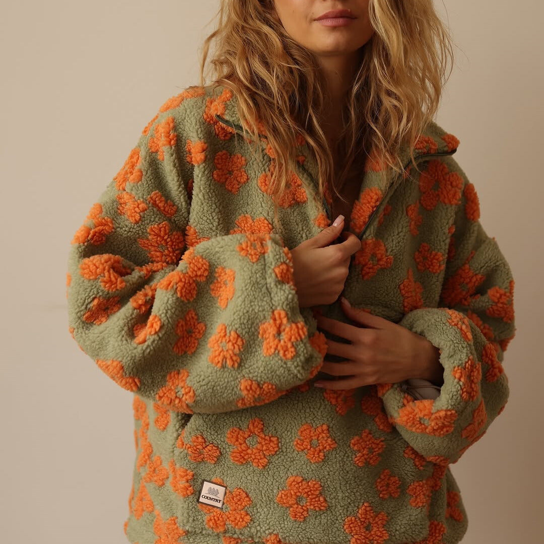 Daisy | Fleece Flower Sweater