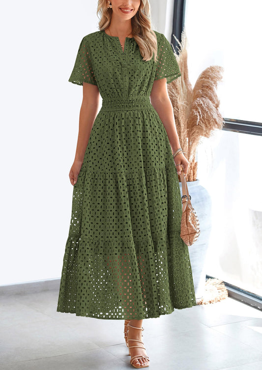 Lina | Eyelet Elegance Summer Dress