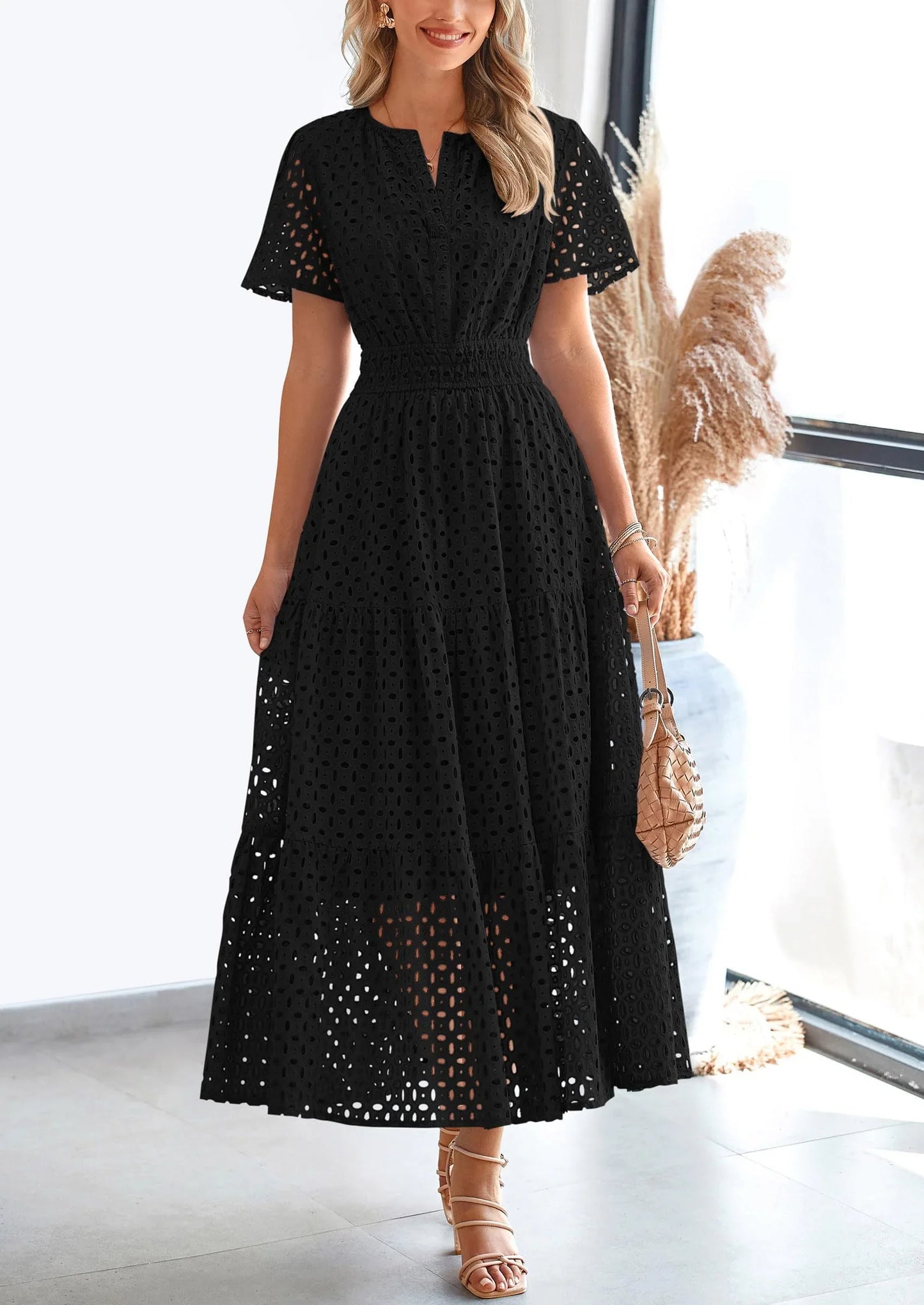 Lina | Eyelet Elegance Summer Dress