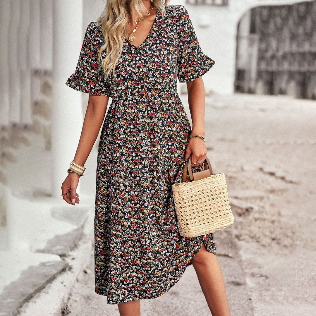 Alina | Floral Midi Dress