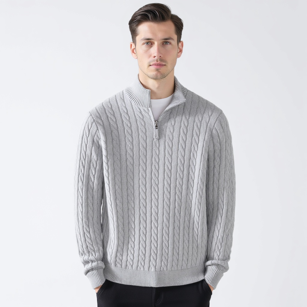 Lorenzo | Zipped Cable Sweater