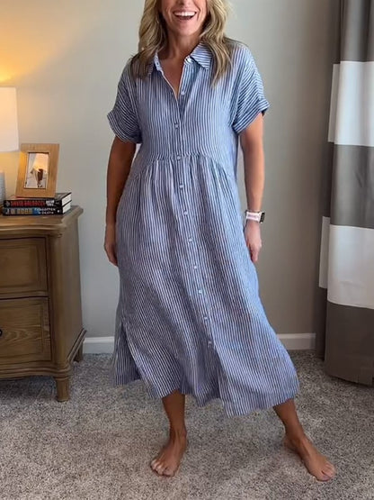 Samara | Stylish Striped Shirt Dress