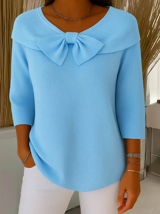 Lirya | Elegant Knitted Top with Bow