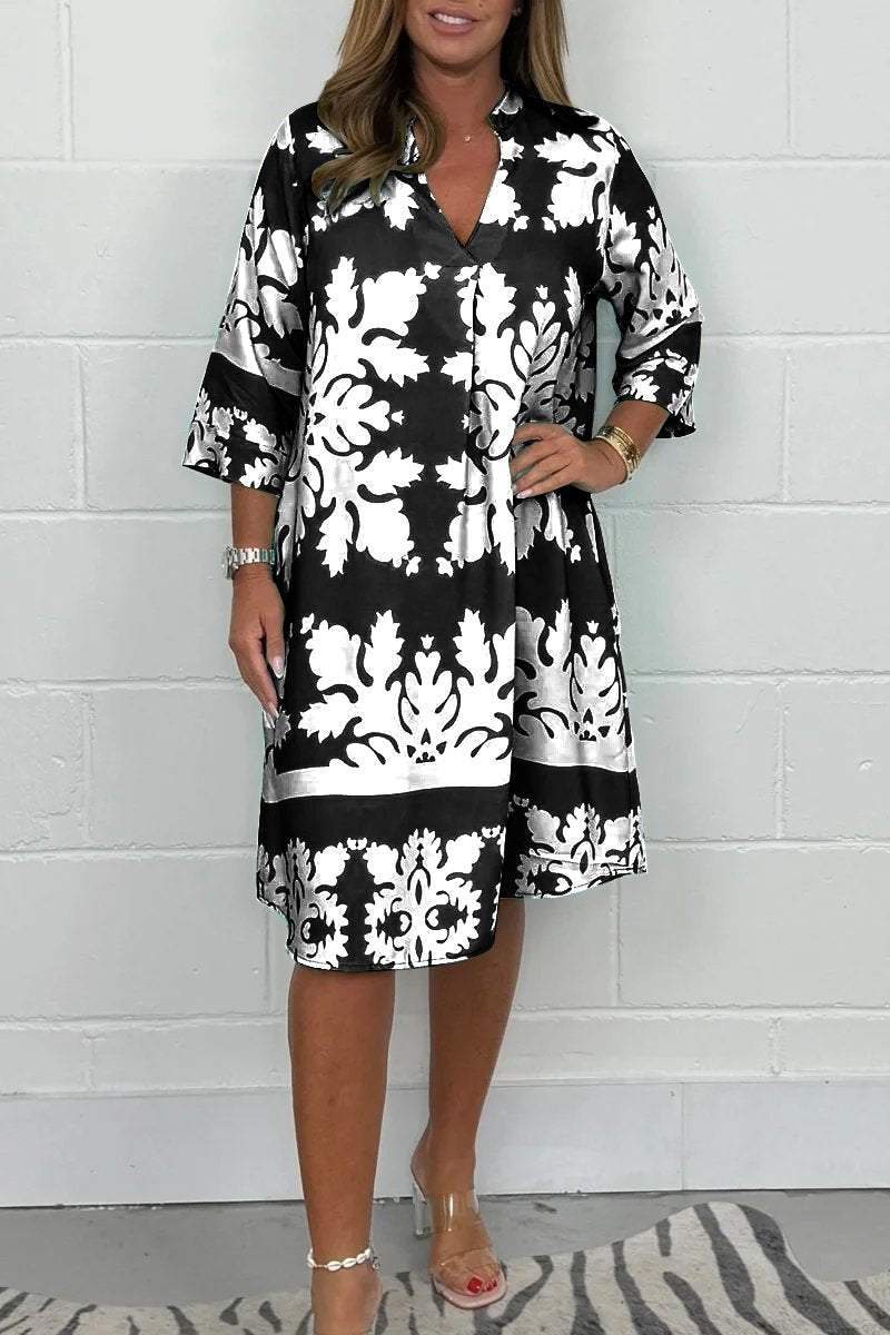 Nina | Elegant Printed Midi Dress